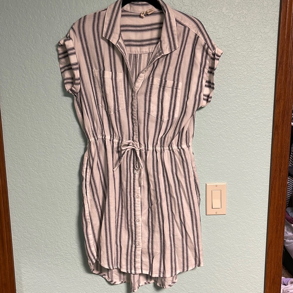 Striped chambray dress